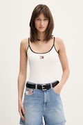 Tommy Jeans top damski bawełniany z elastanem biały DW0DW22261