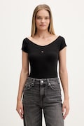 Tommy Jeans T-shirt damski z bawełną czarny DW0DW22265