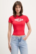 Tommy Jeans T-shirt damski z bawełną czerwony DW0DW22272