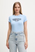 Tommy Jeans T-shirt damski z bawełną niebieski DW0DW22272
