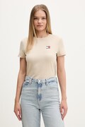 Tommy Jeans T-shirt damski bawełniany beżowy DW0DW22274