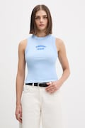 Tommy Jeans top damski bawełniany z elastanem niebieski DW0DW22280