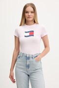 Tommy Jeans T-shirt damski bawełniany różowy DW0DW22781