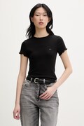 Tommy Jeans T-shirt damski bawełniany z elastanem czarny DW0DW22782