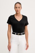 Tommy Hilfiger tričko dámské se lnem černé WW0WW48704