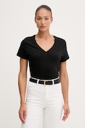 Tommy Hilfiger tričko dámské se lnem černé WW0WW48704