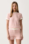 adidas Originals t-shirt γυναικείο με βισκόζη ροζ KY8116
