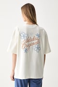 adidas Originals T-shirt damski bawełniany beżowy KY8142