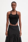 Rick Owens DRKSHDW dámsky bavlnený crop top čierna farba DS01F4100.BH