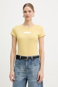 Armani Exchange t-shirt bawełniany damski kolor żółty XW002327 AF10358
