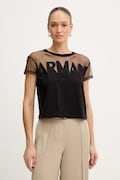 Памучна тениска Armani Exchange дамска в черно XW002332 AF10356