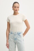 BOSS t-shirt damski bawełniany beżowy 50557843