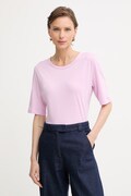 BOSS футболка basic жіноча з додаванням шовку Evyta рожева 50561508
