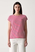 Joop! T-shirt damski bawełniany z elastanem czerwony 30102430