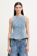 Levi's bluzka damska jeansowa PEPLUM SEAMED DENIM niebieska 005EF