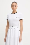 Karl Lagerfeld tricou pentru femei, din bumbac IKON alb, B2W17026