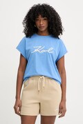 Karl Lagerfeld t-shirt damski bawełniany niebieski B2W17020