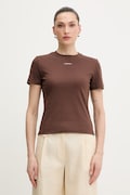 La Mania t-shirt bawełniany ANN damski kolor brązowy ANN