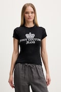 Juicy Couture t-shirt γυναικείο βαμβακερό HERITAGE HILTON μαύρο JCDBJ126961