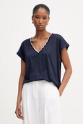 Morgan T-shirt basic damski z wiskozą granatowy DIANA