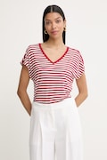 Morgan t-shirt damski z wiskozy czerwony DIVA