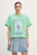 Hurley t-shirt damski bawełniany zielony WTSEU00038