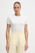 Sisley t-shirt női lenvászonnal fehér 3Q8AL108V