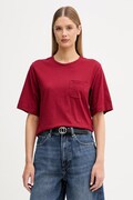 Sisley tričko dámske bavlnené burgundské 3I1XL108S