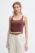 United Colors of Benetton top de damă din bumbac maro 39JSDH01F
