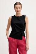 United Colors of Benetton top pentru femei din bumbac negru 39JSDH01G