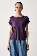 United Colors of Benetton majica za žene s dodatkom lana ljubičasta 35LVD10D5