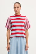 United Colors of Benetton T-shirt damski bawełniany z elastanem czerwony 3NAFD10CY