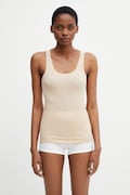 MM6 Maison Margiela top za žene od pamuka s elastanom bež MKD200040