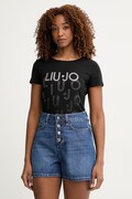 Liu Jo majica za žene od pamuka s elastanom crna VA6171 JS003