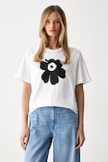 Marimekko T-shirt damski bawełniany biały 094087