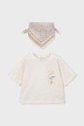 Παιδικό βαμβακερό μπλουζάκι Mayoral χρώμα: μπεζ, 3009