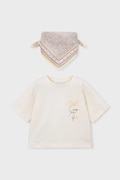 Παιδικό βαμβακερό μπλουζάκι Mayoral χρώμα: μπεζ, 3009