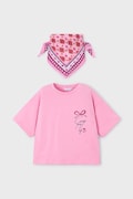 Mayoral t-shirt bawełniany dziecięcy kolor różowy 3009