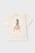 Mayoral t-shirt bawełniany dziecięcy kolor beżowy 3011