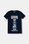 Guess t-shirt dziecięcy kolor granatowy z półgolfem J6RI10 K6YW4