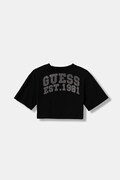 Guess tricou de bumbac pentru copii culoarea negru, J6RI13 K8HM4