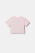 Guess t-shirt bawełniany dziecięcy kolor różowy J6RI22 K8HM4