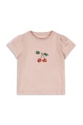 Konges Sløjd t-shirt bawełniany dziecięcy FAMO PUFF TEE GOTS kolor różowy KS104804
