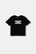 Elisabetta Franchi t-shirt dziecięcy kolor czarny EFTS262.0.JE006