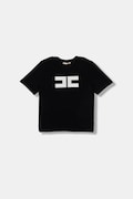 Elisabetta Franchi t-shirt dziecięcy kolor czarny EFTS262.0.JE006