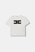 Elisabetta Franchi t-shirt dziecięcy kolor beżowy EFTS262.0.JE006