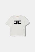 Elisabetta Franchi t-shirt dziecięcy kolor beżowy EFTS262.0.JE006