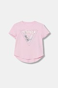 Guess t-shirt bawełniany dziecięcy kolor różowy J6GI13 K6YW4