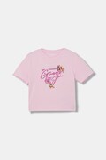 Guess T-shirt dziecięcy bawełniany z elastanem różowy J6GI15 K6YW4