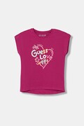 Guess t-shirt dziecięcy z bawełną różowy K6GI03 K6YW4